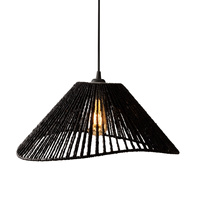 Czarna lampa wisząca z plecionego papieru 45cm AMALFI I BLACK MAXLIGHT P0579