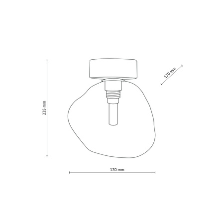 Oprawa sufitowa / kinkiet szklany bursztynowy klosz LAVA SABIA 1XG9  SMALL Tk Lighting 11104