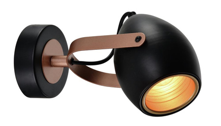 Anica lampa kinkiet czarny 1x40w e14 odbłyśnik złoty Candellux 91-81391