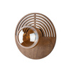 Okrągły ozdobny kinkiet drewniany 25cm ze szklanym kloszem LUNAR WOOD 1xG9 Tk Lighting 11013