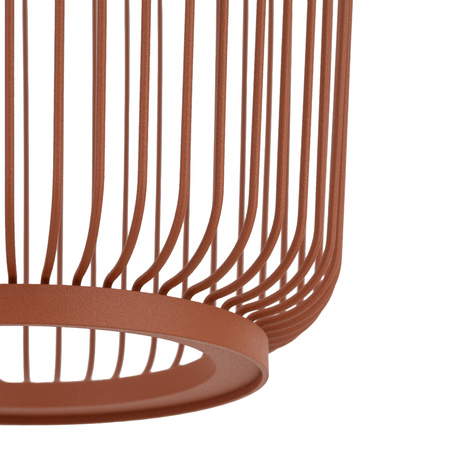 Lampa wisząca cylindryczna w kolorze terakota – wysoki druciany klosz 1xGX53 KENAI B Nowodvorski 12223