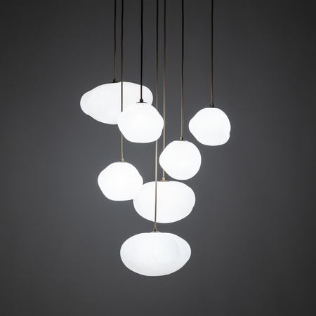 Lampa wisząca siedem nieregularnych wiszących kloszy na okrągłej podstawie w kolorze sabia NEBIA SABIA 7xG9 Tk Lighting 10756