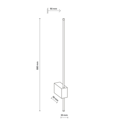 Kinkiet cienki profil LED 88cm w kolorze brązowym podświetlający ściane BLIXA BROWN KINKIET LED 12W 1xLED Tk Lighting 18297
