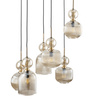 Lampa wisząca koniakowe ryflowane klosze SOPHIA COGNAC 6xE14 Tk Lighting 11044
