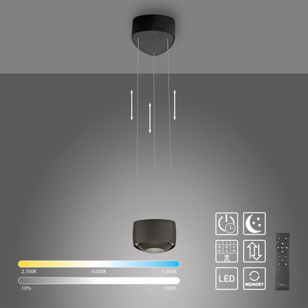 Lampa wisząca czarna LED Q-STRETTO Paul Neuhaus 2657-18