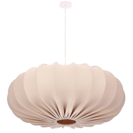 Lampa wisząca skandynawska z abażurem beżowym frappe 66 cm do salonu i jadalni CAFEE 1xE27 Candellux Studio 31-39231