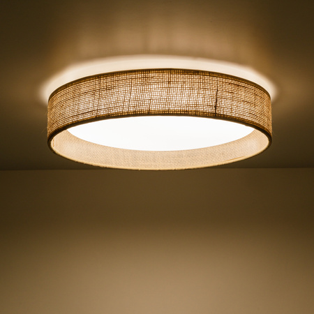 Plafon sufitowy LED o średnicy 30cm w kolorze beżowym DEMI JUTA Tk Lighting 11858