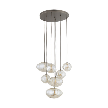 Lampa wisząca 7 nieregularnych wiszących kloszy na okrągłej podstawie w kolorze brązowym NEBIA NEW BROWN 7xG9 Tk Lighting 11792
