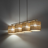 Poczwórna lampa wisząca z abażyrkami z rafii 4XE27 CALMA Tk Lighting 11603