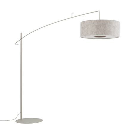 Lampa podłogowa beżowa z wysięgnikiem z szarym abażurem POISE B Nowodvorski 11685