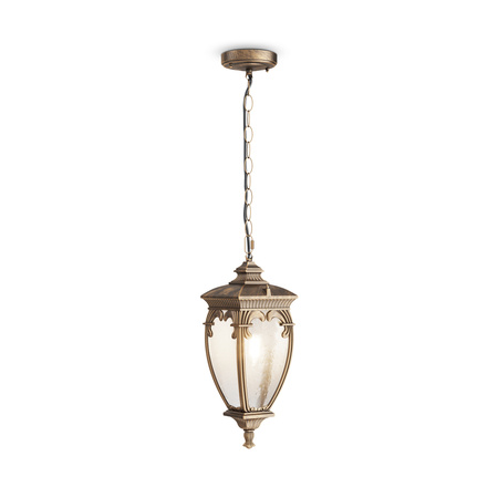 Klasyczna lampa wisząca ogrodowa w kolorze czarno-złotym 1xE27 Fleur O414PL-01GB Maytoni
