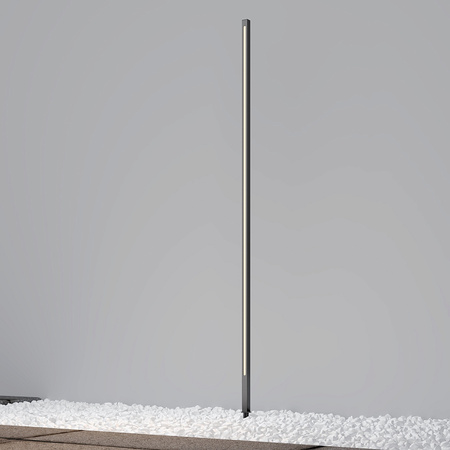 Wąski słupek 160cm o średnicy 2,5cm wbijany w podłoże, pionowa linia światła LED Pole O440FL-L24GF3K Maytoni