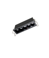 Czarna oprawa podtynkowa do salonu TETRIX 5 GIPS 10W CCT BK AZZARDO AZ6276