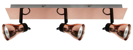 LAMPA ANGUS LISTWA 3X50W GU10 CZARNY+MIEDZIANY BEZ ŻARÓWEK Candellux 93-60525