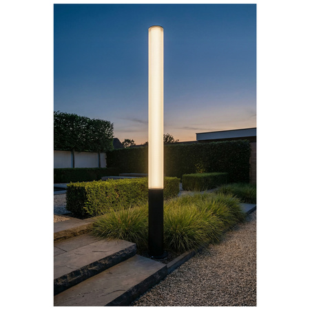 Wysoki słupek ogrodowy 155cm w kolorze czarnym EBRO 155 80 IP65 32W 3000K BK AZZARDO AZ6768