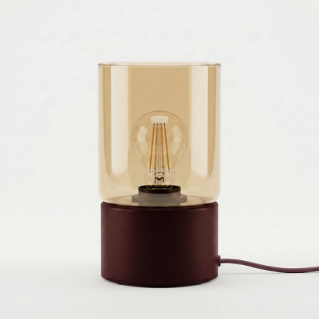 Burgundowo - miodowa lampka stołowa na komodę VERA Kaja Lighting K-5982