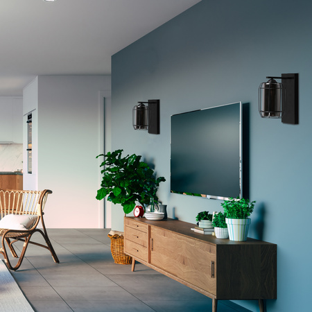 Jonera lampa kinkiet czarny p25 1x40w e27 klosz dymiony Candellux 21-08411