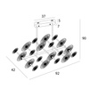 Designerska lampa wisząca złota matowa z okrągłymi płaskimi ryflowanymi kloszami Maxlight P0643 Allure