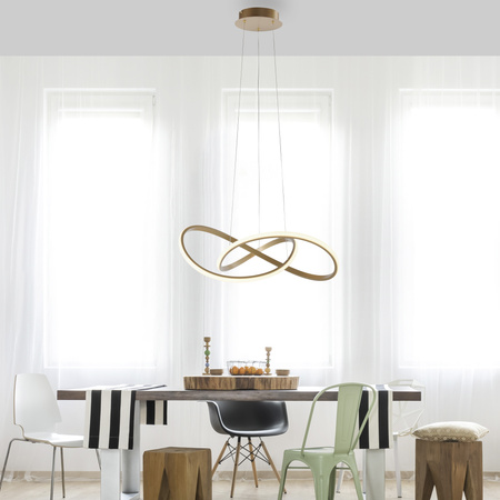 Lampa wisząca LED zawijana w kolorze matowego mosiądzu MARIA z funkcją SwitchMo Just Light 15402-60