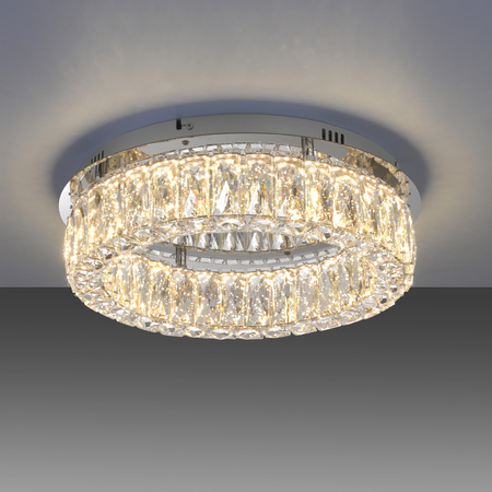 Chromowana okrągła lampa sufitowa 40cm KULUNKA LED 3000K z funkcją SwitchMo Just Light 15204-17