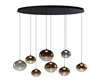 Lampa wisząca ósemka owalna Pesaro czarna Aviano Lighting 7082-802