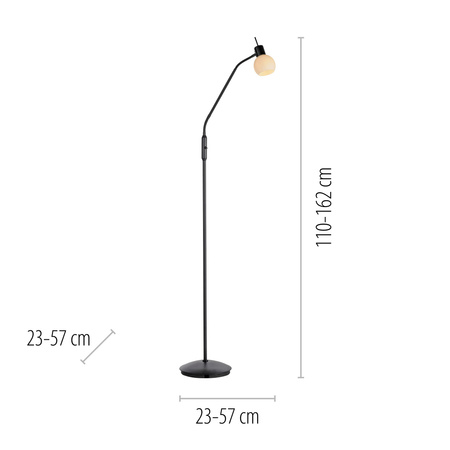 Czarna lampa podłogowa z giętkim ramieniem LOKI 1xE14 Just Light 12157-18