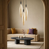 Lampa wisząca z podłużnym szpiczastym bursztynowym szklanym kloszem NORDIC 1xG9 Candellux Studio 31-51318
