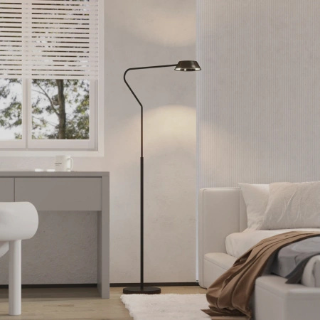 Czarna lampa stojąca Garta na dotyk LED 3000K FL0105-BK Yaskr