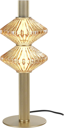 Lampka nocna ryflowana złota tuba ze szklanymi kloszami Padre Gold 9W LED 3000K Milagro ML2801