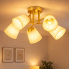 Złota klasyczna lampa sufitowa pięć szklanych kloszy PAFOS GOLD 5xE27 Milagro ML2766
