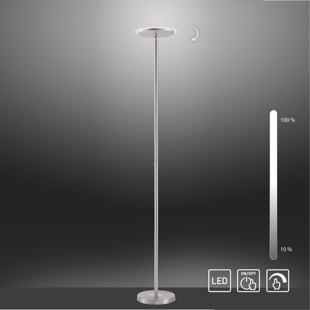 Prosta lampa podłogowa w kolorze stalowym HANS LED 3000K Just Light 11729-55