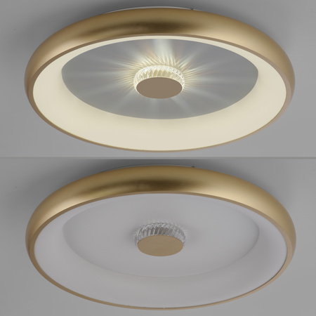 Lampa sufitowa okrągła w kolorze matowego mosiądzu VERTIGO Just Light Paul Neuhaus 14386-60 sterowana pilotem