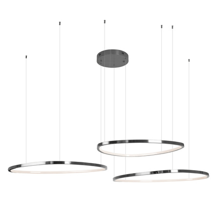 Lampa wisząca trzy nieregularne okręgi w kolorze czarnym szczotkowanym Maxlight P0663D Cayenne 3