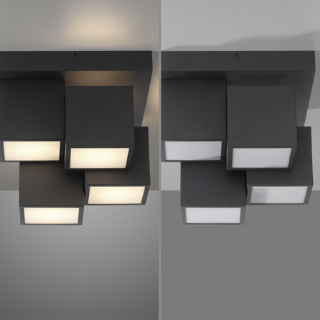 Czarna geometryczna lampa sufitowa TETRIS LED 3000K Just Light 14114-18