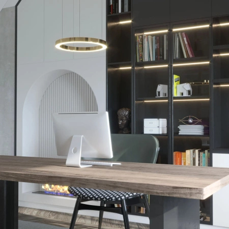 Złoty pierścień wiszący o średnicy 60cm Aurum S 1xLED 3000K PL0116-50 Yaskr