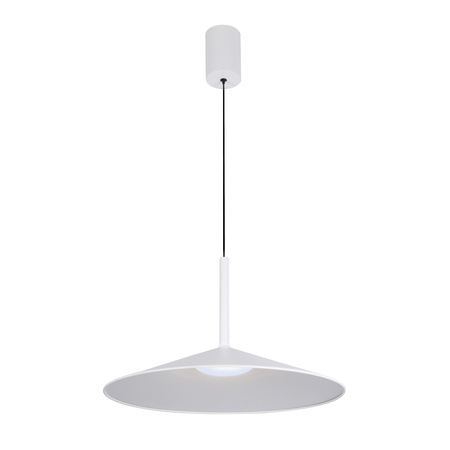 Lampa wisząca biała 47,5cm spłaszczony stożek LED 3000K/4000K/6000K Sardena Italux PND-01510-L-WH
