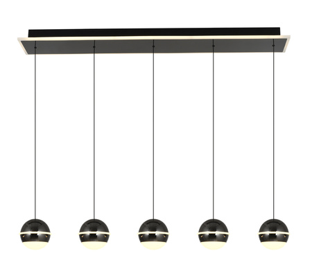 Lampa wisząca piątka prosta Biarritz czarny chrom Aviano Lighting 7047-605