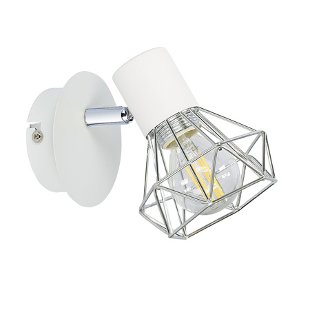 VERVE LAMPA KINKIET 1X40W E14 BIAŁY ABAŻUR CHROM Candellux 91-61331