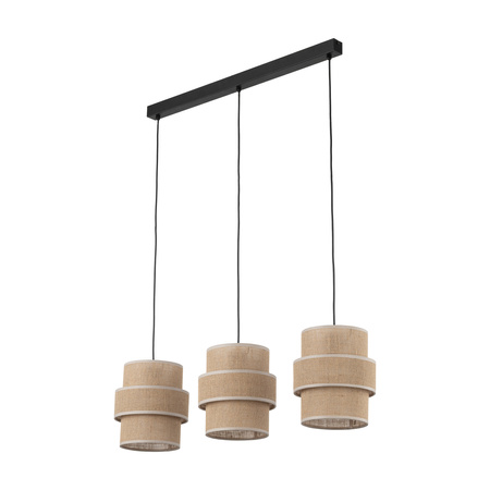 Lampa wisząca potrójna abażury z juty CALISTO JUTA 3xE27 Tk Lighting 10978