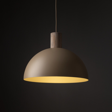 Metalowa lampa w kolorze sabia z elementem drewna OSLO SABIA 1xE27 Tk Lighting 11010