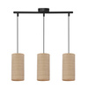 Fleri lampa wisząca czarny 3x60 e27 abażur 12x25 beżowy ratan Candellux 33-19752