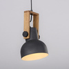Lampa wisząca pojedyńcza drewniana z metalowym kloszem CUP 2.0 1xE27 Just Light 15741-18