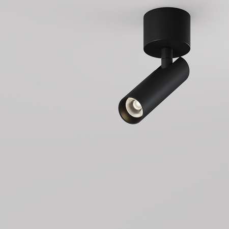 Czarny spotlight natynkowy z ruchomą tubą Focus T C141CL-L125-6W3K-B Maytoni