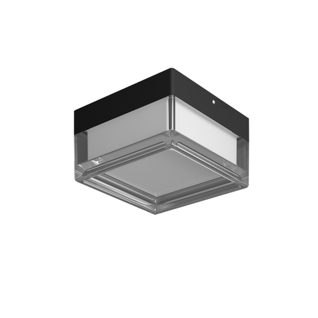 Czarny kwadratowy mały plafon 13cm do łazienki IP65 LED wybór barwy światła Nefis Italux PLF-53628-BK