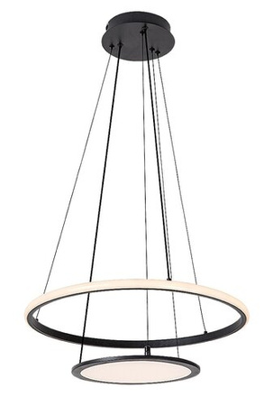 Lampa wisząca dwa czarne okręgi LED z pilotem zdalnego sterowania Jasero Rabalux 72040