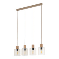 Poczwórna lampa sufitowa listwa SIERRA WOOD 4xE27 Tk Lighting 11802