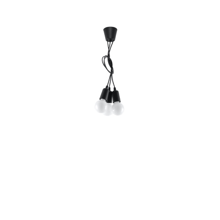 Lampa wisząca DIEGO 3 czarna Sollux SL.0573