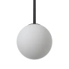 Czarna lampa wisząca z biała szklaną kulą o średnicy 15cm Bolti 1xE14 PL0112-BK Yaskr