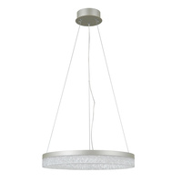 Lampa wisząca srebrny okrąg 50cm z wyborem barwy światła LED Pantal  Italux PND-34533-M-SILV