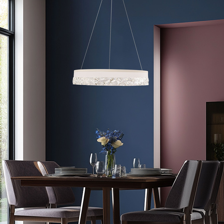 FROZI lampa wisząca biały 32W LED 3000K kryształki bezbarwne Candellux 31-35547